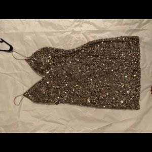 Sequin Silver Mini Dress